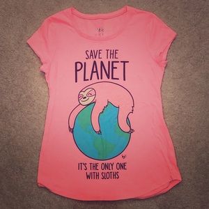 Save the Planet Sloth Graphic Tee